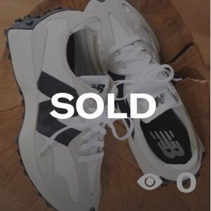 New Balance 327 Cream and Black Athletic Shoes